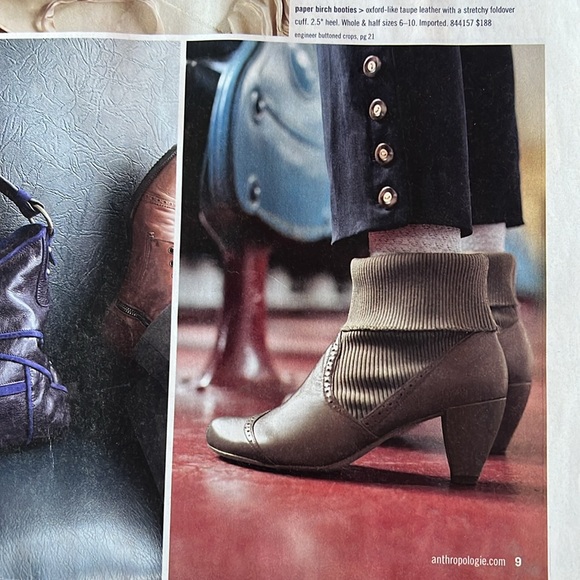 Anthropologie All Black Paper Birch Booties Leather & Knit Chelsea 2008 EUC - Picture 2 of 15